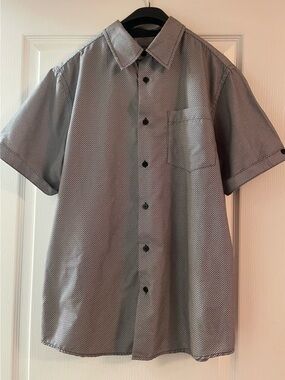 Hydrogen Men's Short-Sleeve Button-Down Shirt in Light Gray Pattern